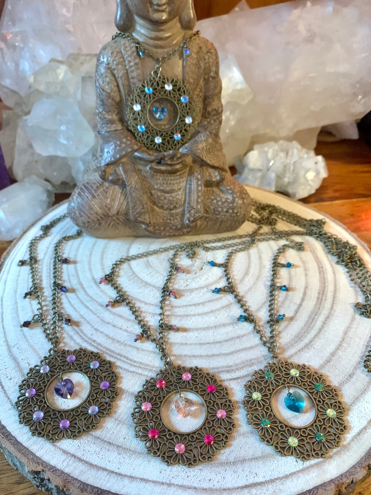 Bijou vibratoire d'intention : chakra coeur "Amour de sautoir chakra coeur vert"