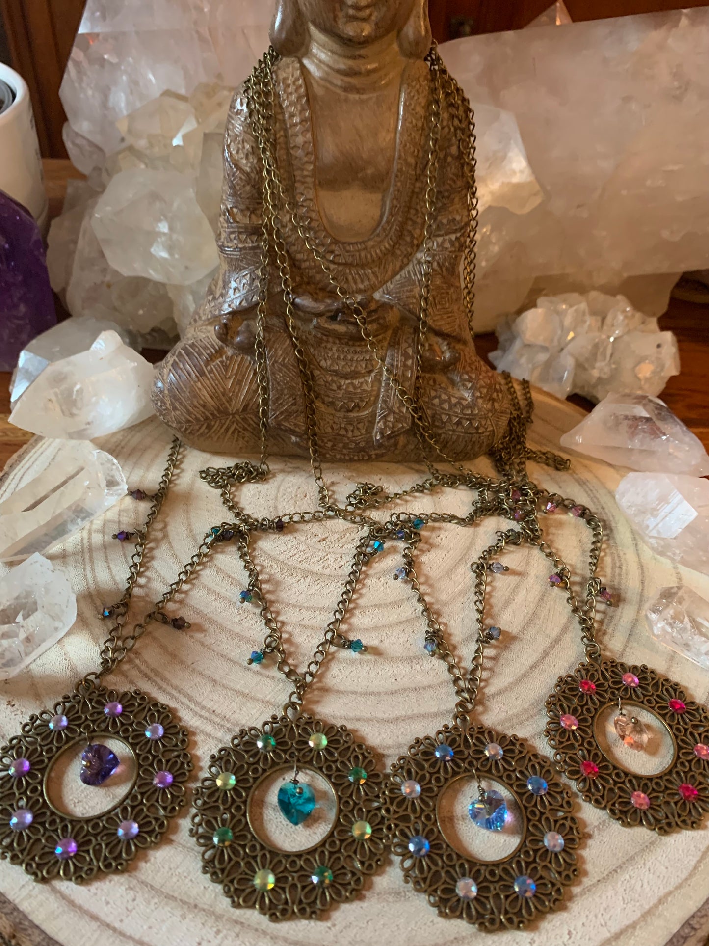 Bijou vibratoire d'intention : chakra coeur "Amour de sautoir chakra coeur vert"