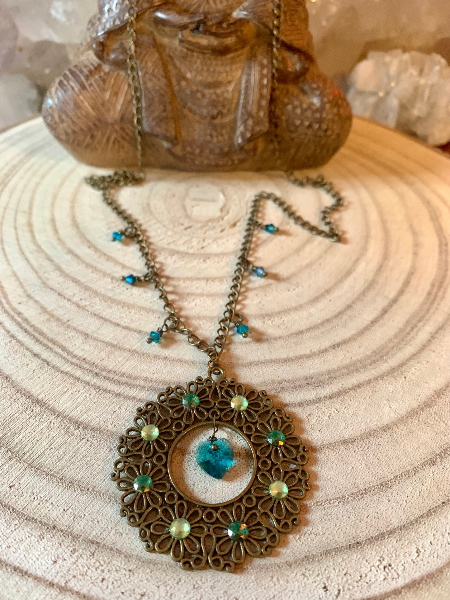 Bijou vibratoire d'intention : chakra coeur "Amour de sautoir chakra coeur vert"