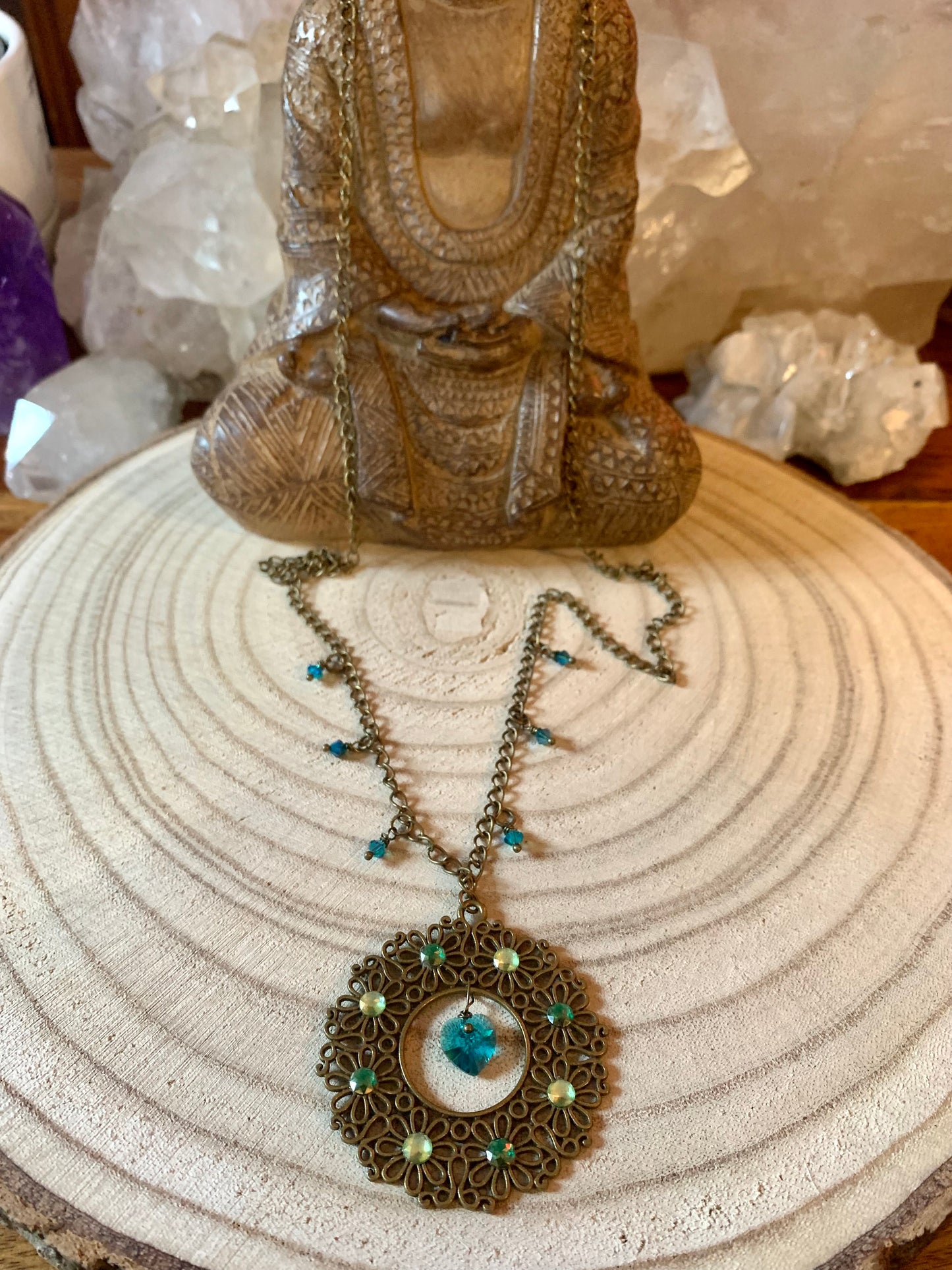 Bijou vibratoire d'intention : chakra coeur "Amour de sautoir chakra coeur vert"