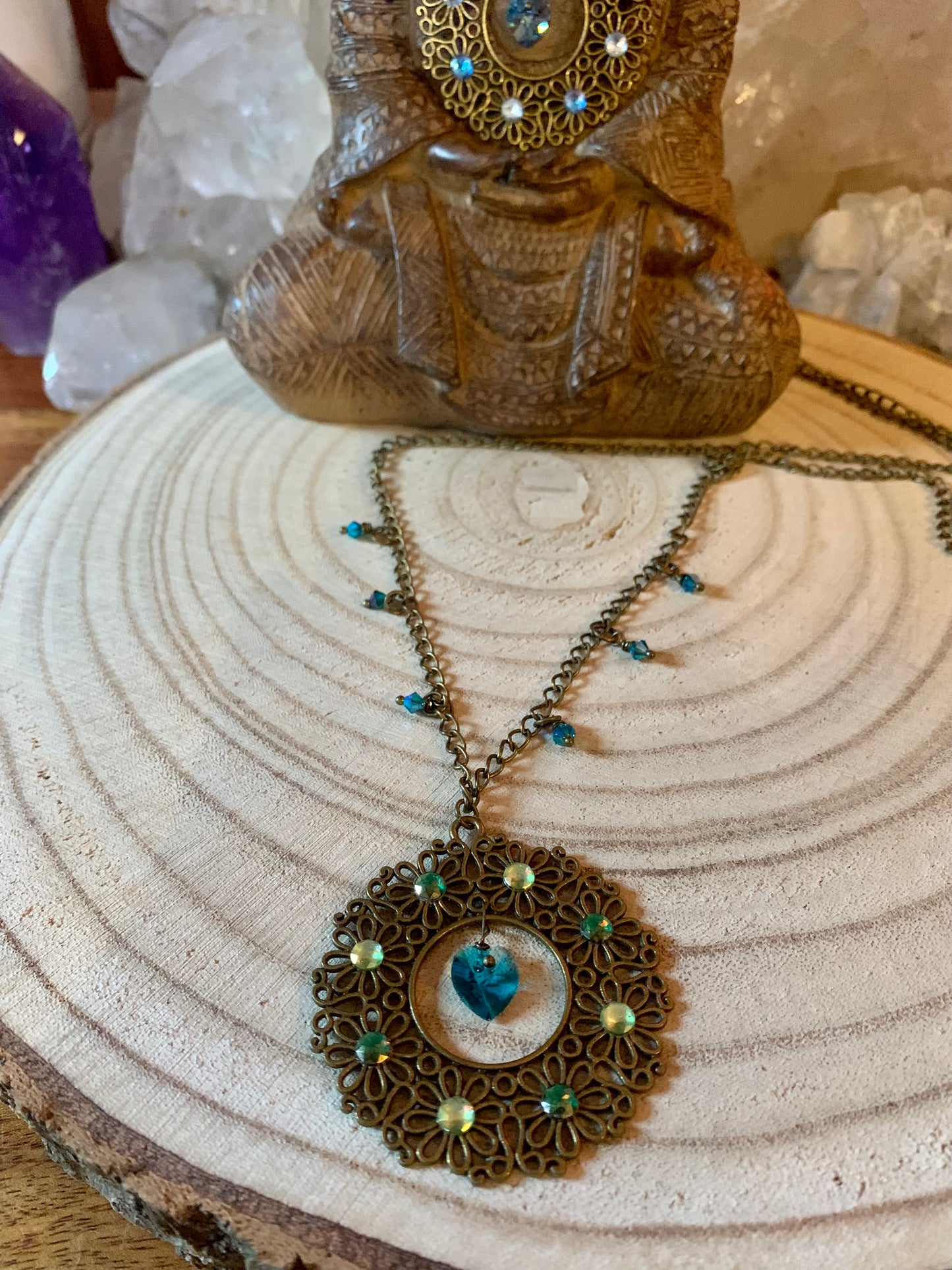 Bijou vibratoire d'intention : chakra coeur "Amour de sautoir chakra coeur vert"