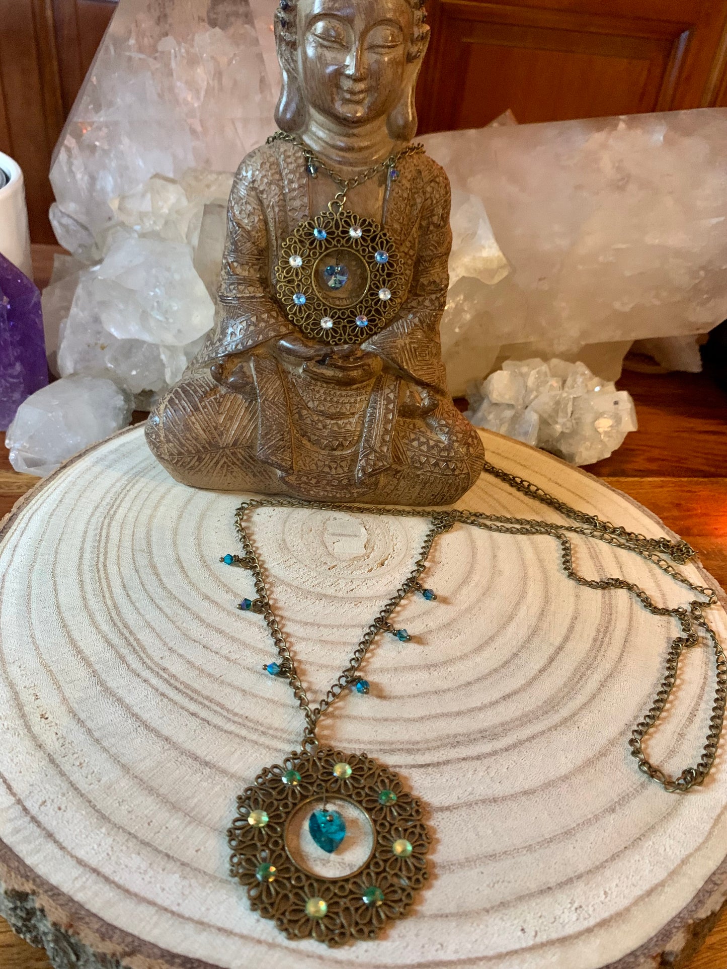 Bijou vibratoire d'intention : chakra coeur "Amour de sautoir chakra coeur vert"