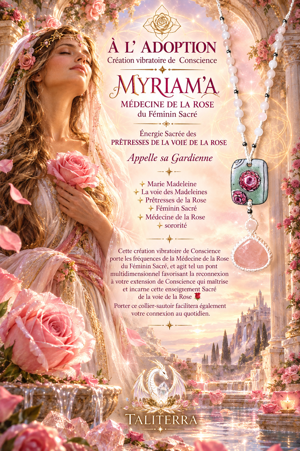 Collier-sautoir  MYRIAM'A Médecine de la Rose