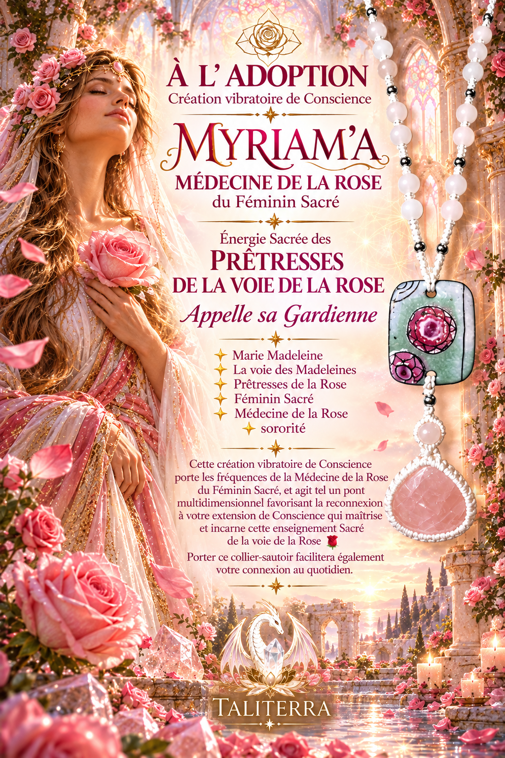Collier-sautoir  MYRIAM'A Médecine de la Rose