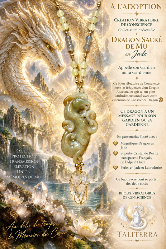 Collier-sautoir DRAGON SACRE de MU (avec Message pour son Gardien(ne) )