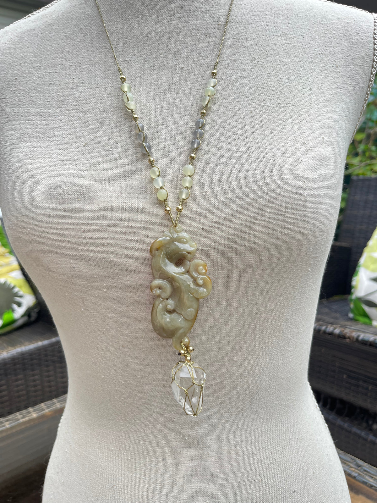 Collier-sautoir DRAGON SACRE de MU (avec Message pour son Gardien(ne) )