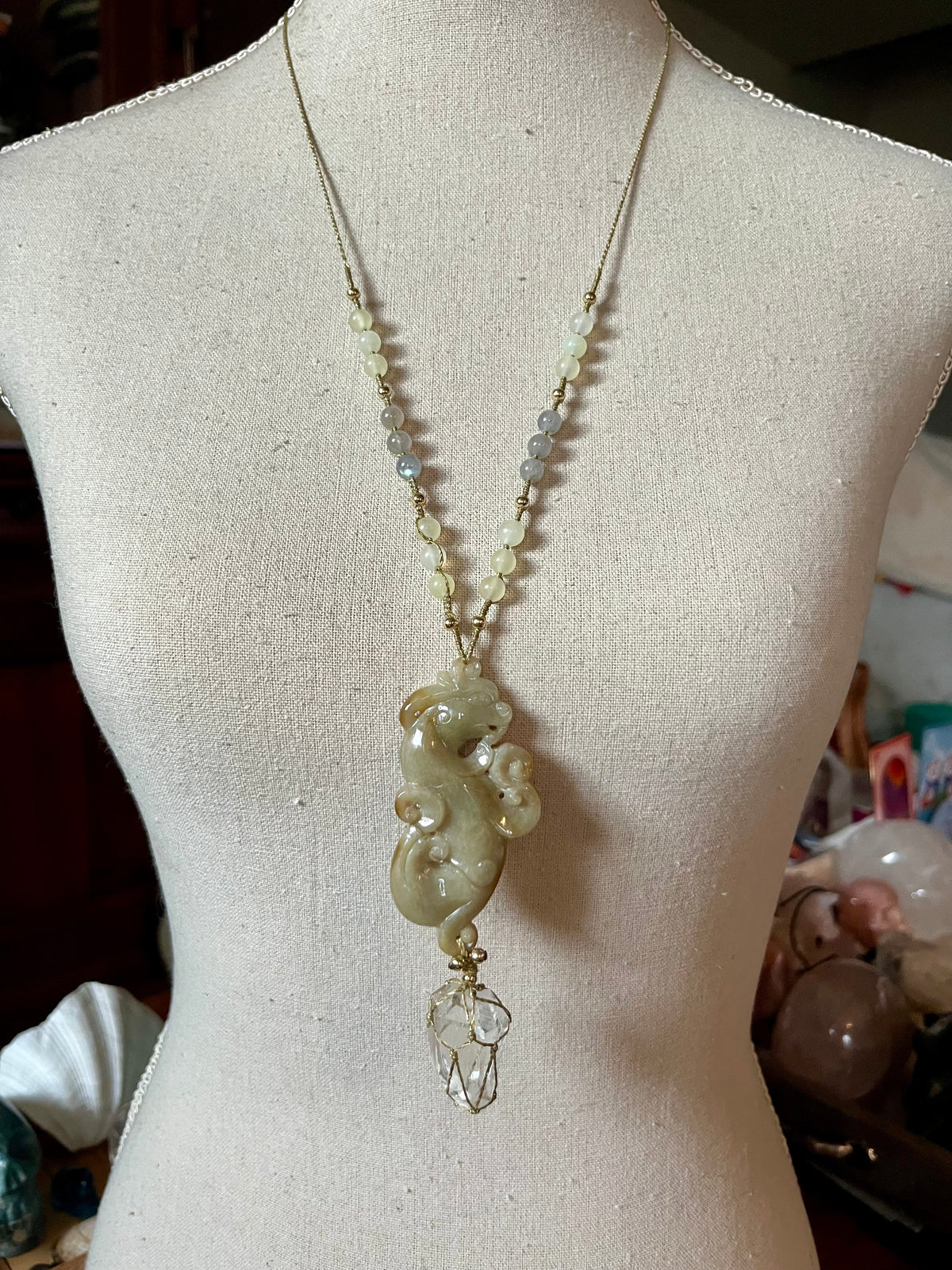 Collier-sautoir DRAGON SACRE de MU (avec Message pour son Gardien(ne) )