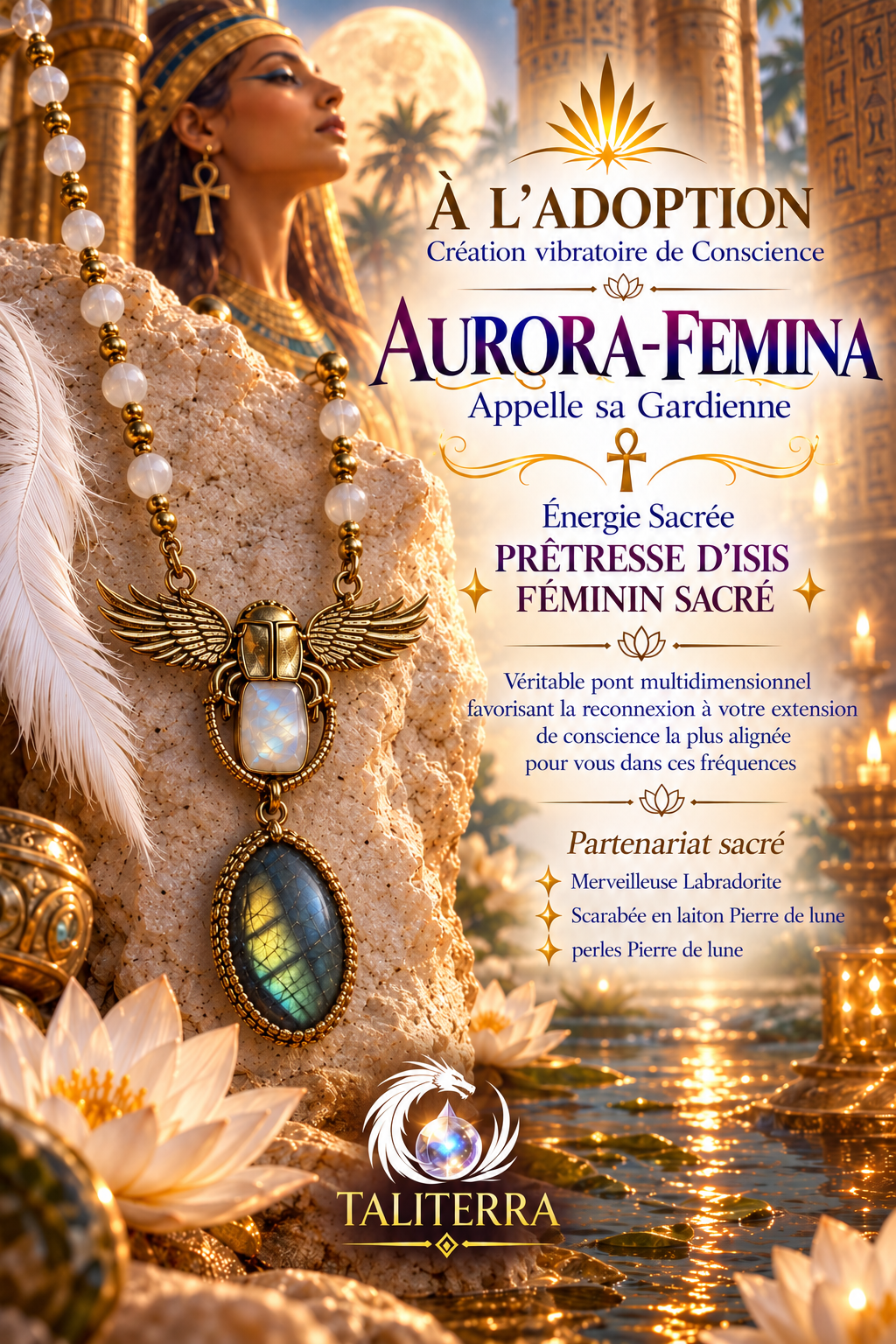 Collier-sautoir AURORA-FEMINA Energie PRÊTRESSE D'ISIS - FEMININ SACRE